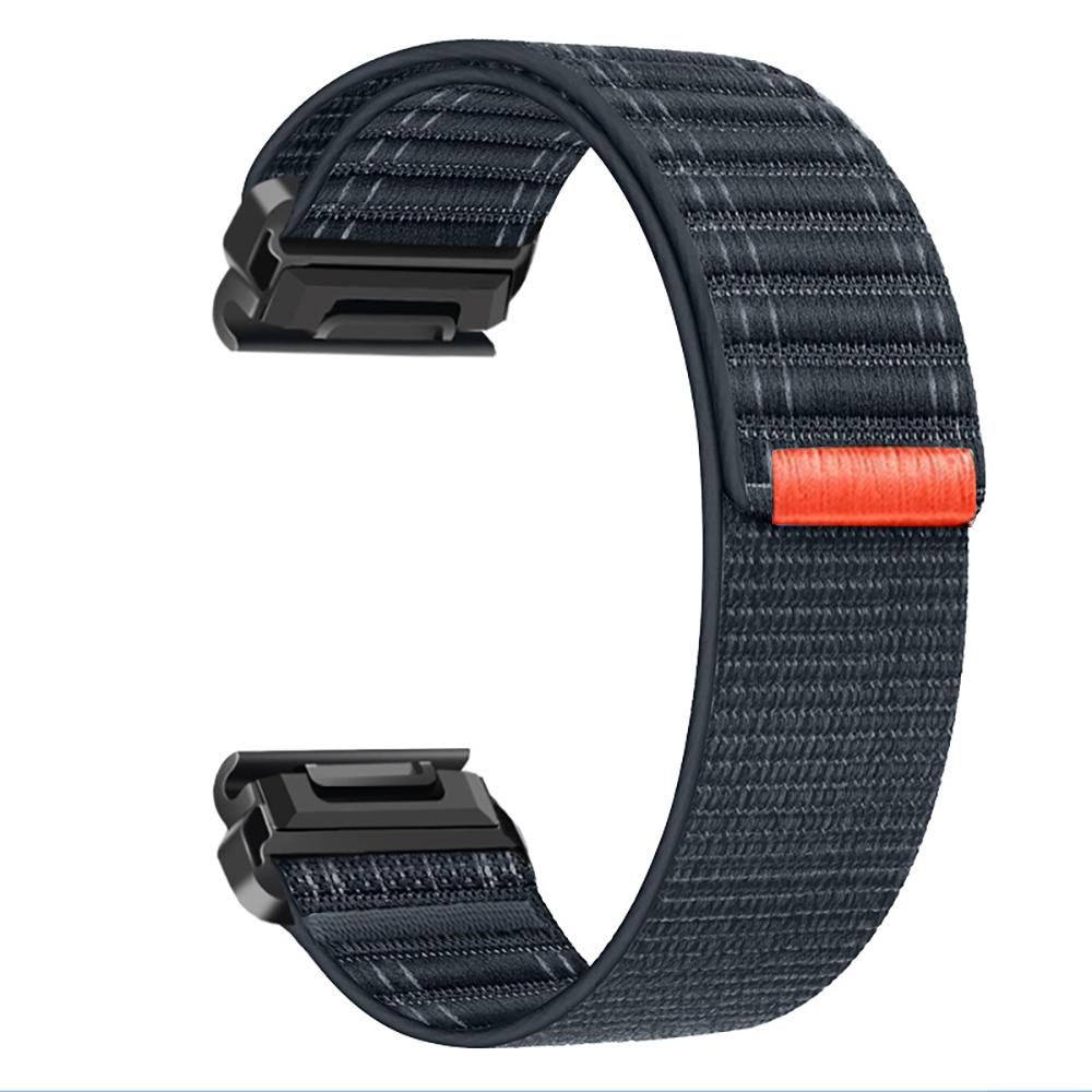 

Band For Garmin Fenix 8 7 Pro 7S 6X 6 GPS 5Plus Venu 3 Tactix 7 Nylon loop bracelet correa Fenix 8 7X 26mm 22mm Quick Fit Strap QuickFit 26mm midnight синього кольору