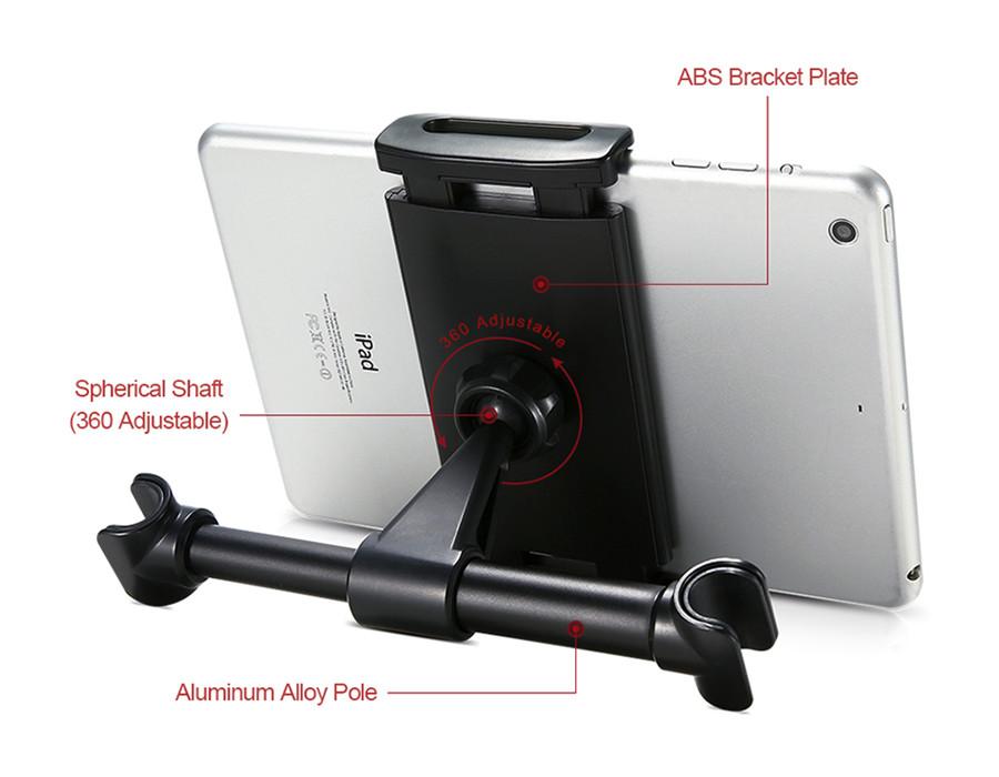 4"-11" Universal Car Back Seat Headrest Phone Tablet Mounting Holder For iPhone