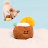 Fun And Engaging Pet Toy Coconut Ball With Sound Plush Material 31g Weight Promotes Dental Health