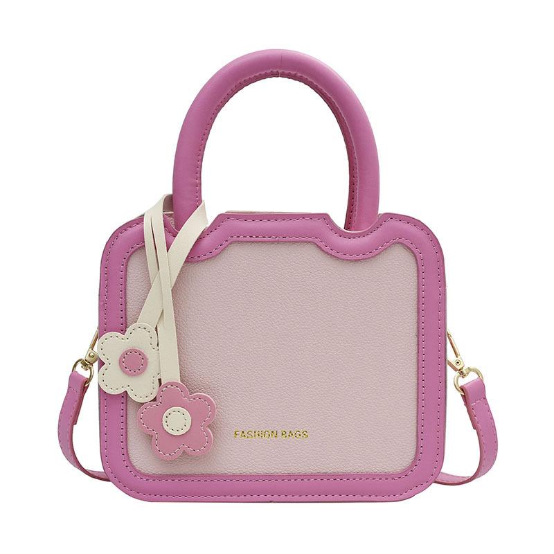 Spring and summer new popular women's handbag bag contrasting color messenger bag sweet flower shoulder bag