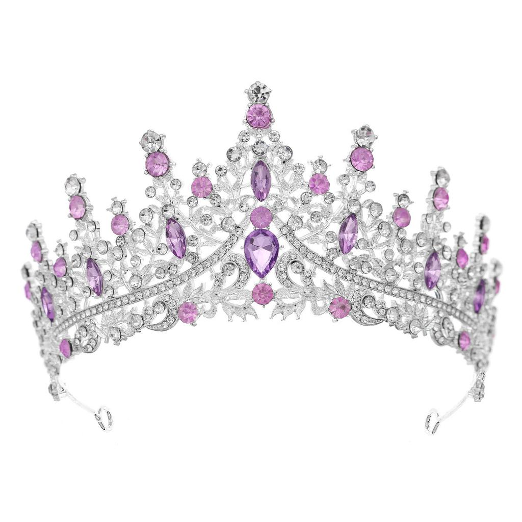 Ny lyxig brudkrona med fullständiga diamanter pannband bröllopsklänningstillbehör elegant temperament kristall brudkrona håraccessoarer