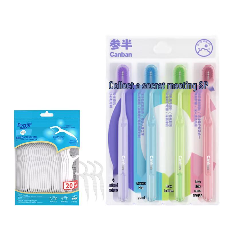 

Dr. Tooth Dental Floss Picks & Rainbow Toothbrush Set