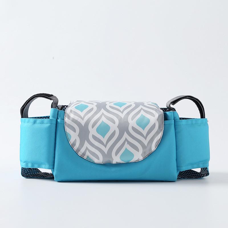 Baby Stroller Organizer Bag With Oxford Fabric Multiple Storage Pouch For Bottle And Water Cup Holding