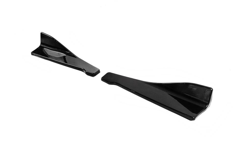 Универсальные Flap накладки на боковые пороги тип-B (2 шт, черный глянец, ABS-пластик)