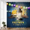 Halloween pumpkin Lantern Shower Curtain Bathroom The Terrible  Forest Wood Ghost House Tombstone Fabric Bathroom Curtain Set