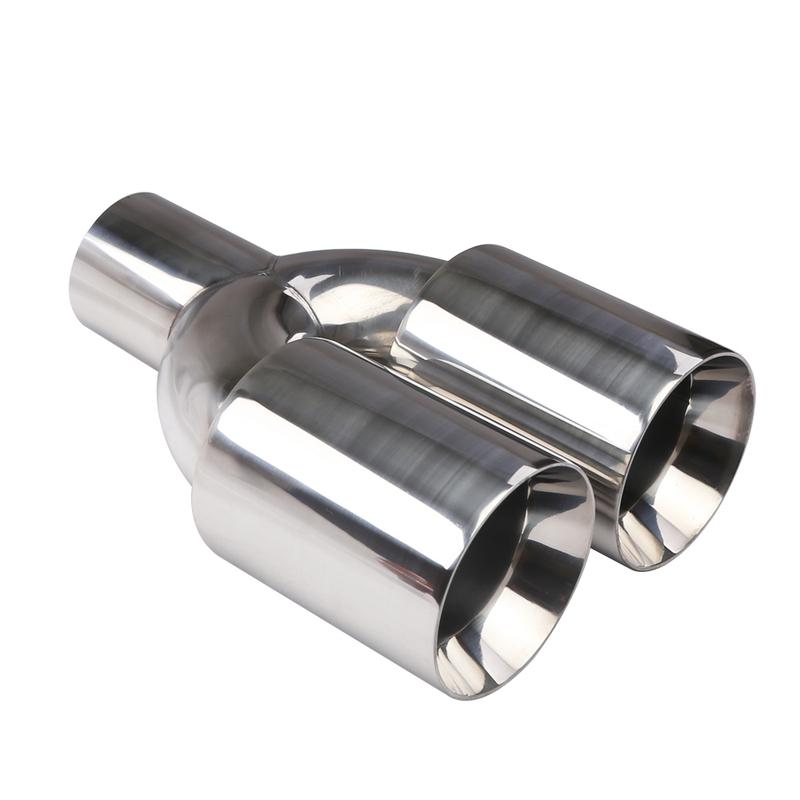 Dual Exhaust Tips Muffler Tail Pipe 63mm Inlet 89mm Outlet Polished Stainless Steel Weld-On Tips Universal Fit for Cars & Trucks