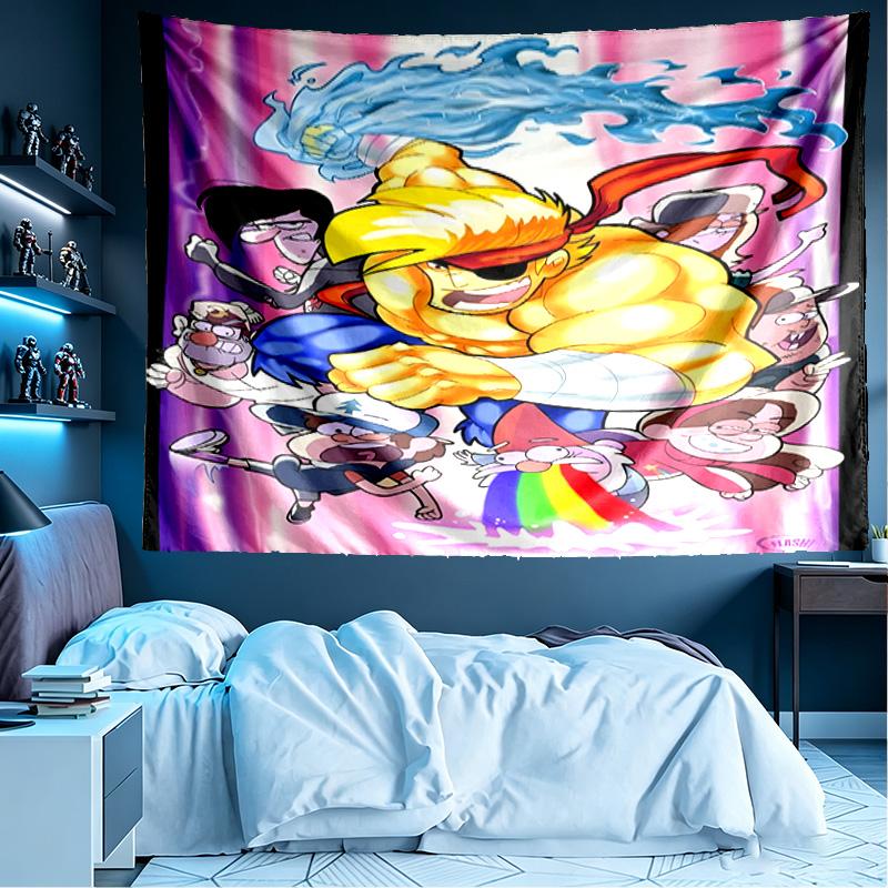 Gravity Falls Print Tapestry, Lightweight Wall Hanging, for Bedroom, Dorm, Living Room, Home Art Decor, Birthday Christmas Gift for Friends