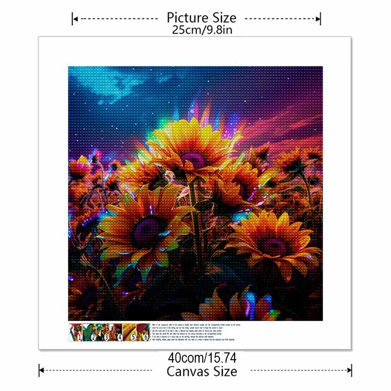 New Arrival 5D DIY Full Circle Diamond Painting "Sunflower" Embroidery Cross Stitch Home Decor Gift