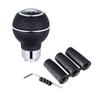 Bashineng 5 Speed Gear Shifter Knob Leather Stick Shift Lever for Auto and Manual Car Truck Car Accessories Universal (Silver)