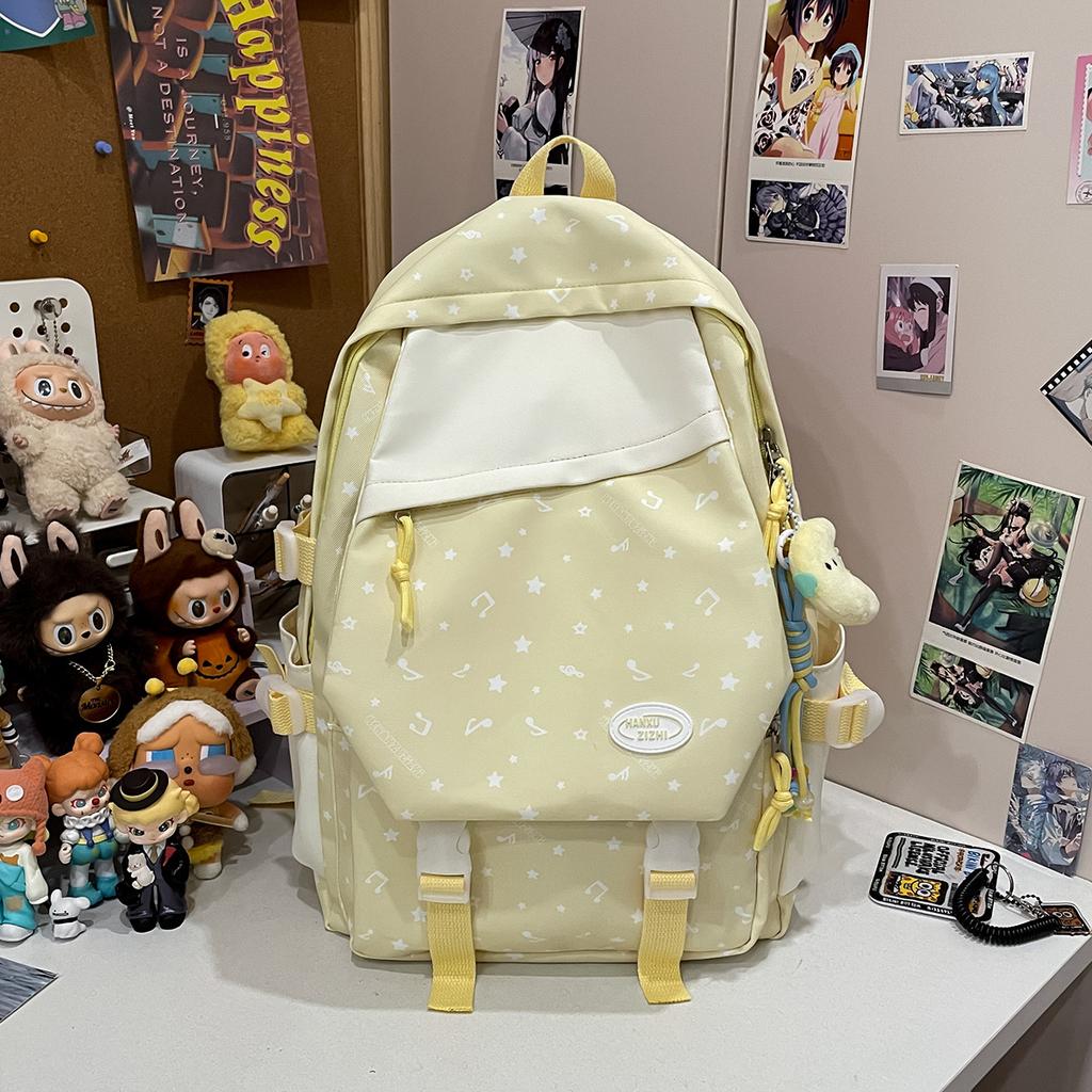 Korean niche design girl contrast backpack light college student high school student backpack women's commuter travel bag