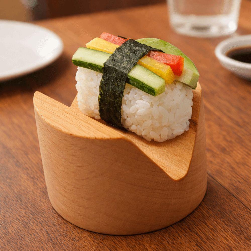 Stabile Taco-Platte Japanischer Stil Seeigelhalter Essens-Servierständer Holz-Sushi-Rack Hochzeit