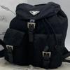 PRADA Tessuto Nylon Rucksuck Backpack Daypack Leather Black Women's Triangle Logo Plate