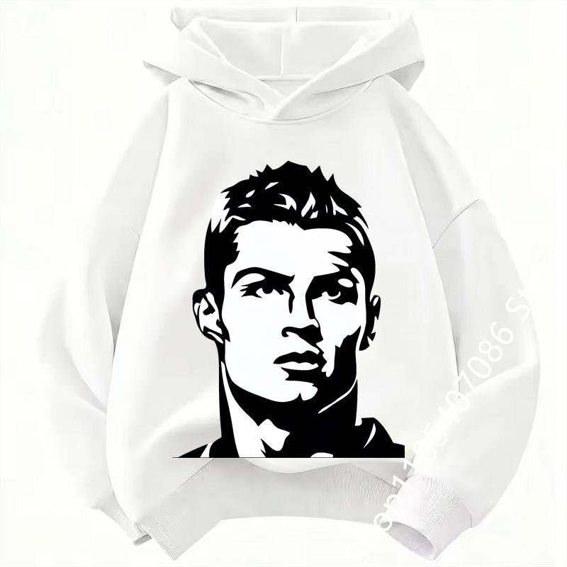 Boys Cristiano Ronaldo Hoodie CR7 Football Player Graphic Hooded Sweatshirt Kids Casual Long Sleeve Sport Pullover