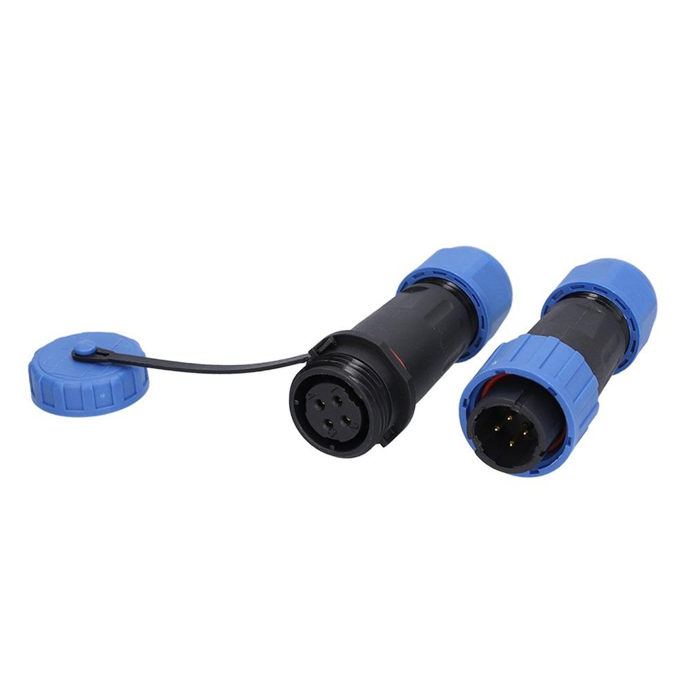 1 Set 4 Pin Aviation Connector 380V 5A IP68 Plug Socket Male and Female Waterproof Screw Crimp Connector Auto