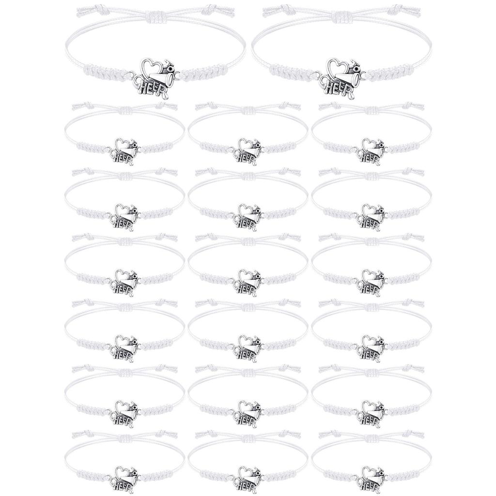Horn team bracelet set hand woven wax rope love cheer pendant adjustable cheerleader set bracelet