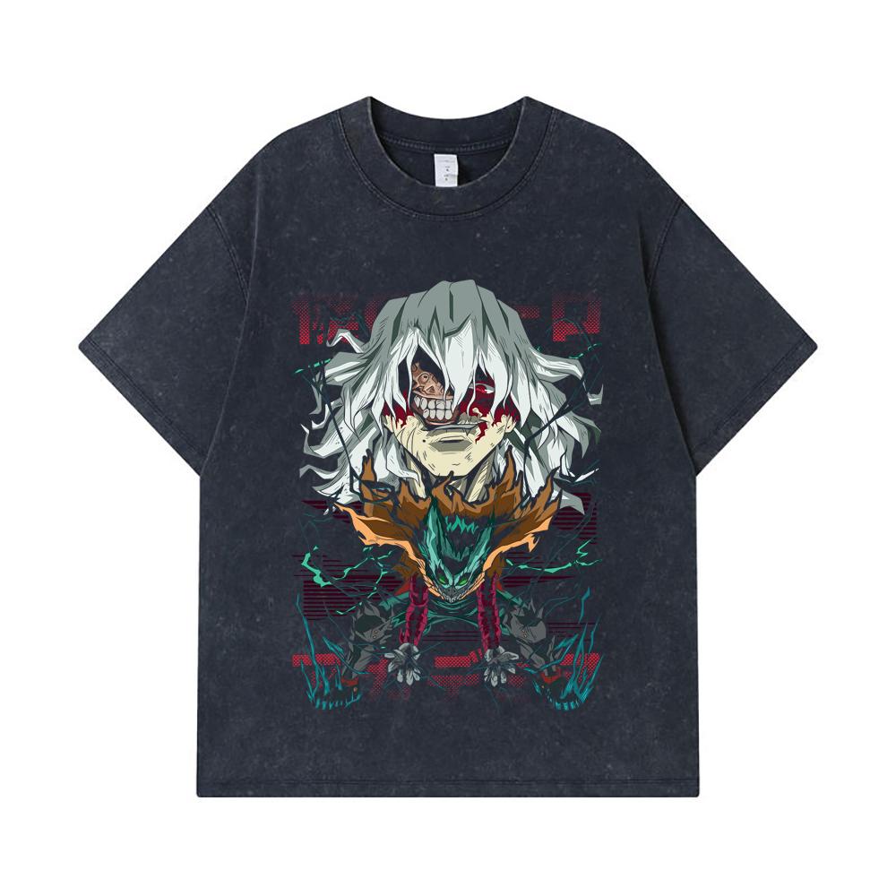 275 GSM Washed T-shirts 100% Cotton My Hero Academia V9 Shigaraki Print Unisex Heavy Cotton T Shirt