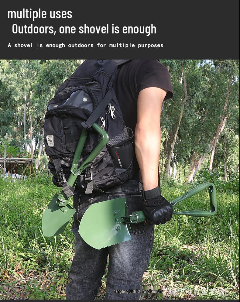Mehrzweck-Klappschaufel für Outdoor, Camping, Angeln und Selbstverteidigung