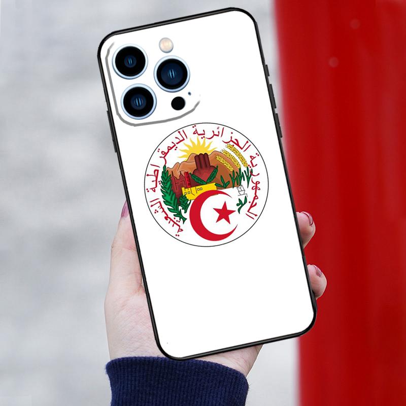Algerian Emblem Algeria Flag Phone Case For iPhone 15 16 Pro Max 12 13 Mini 11 14 Pro Max XR 16 15 Plus 16e Back Cover