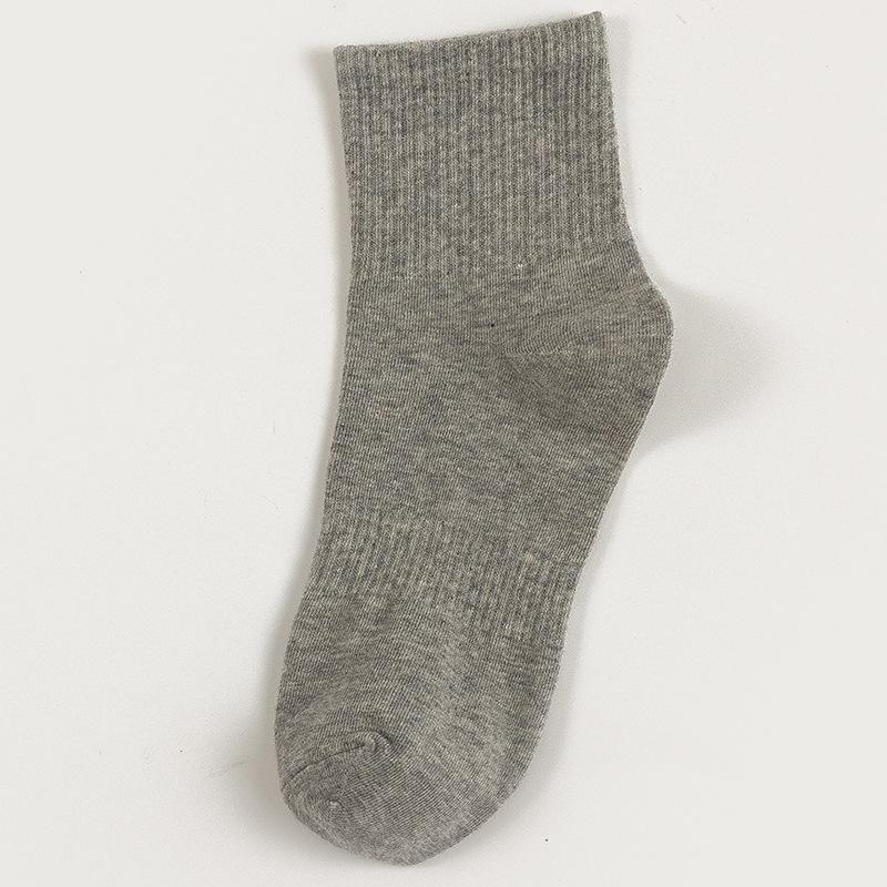 

Мужские весенне-осенние классические однотонные спортивные носки-трубы из хлопка с влагопоглощением 1 pair серый