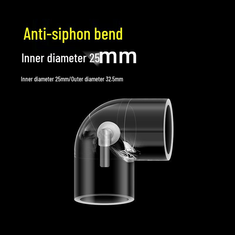 Transparent Anti-Siphon Elbow Pipe Fittings for Fish Tanks - Waterproof, Anti-Backflow, and Anti-Suction Filters