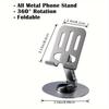 Support de téléphone portable multi-angle réglable Rotation 360° Antidérapant Métal Support de téléphone Compatible avec smartphone et tablette
