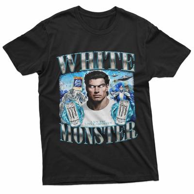 Weißes Monster Energy Ultra Graphic Hero Parodie Kunst 100% Baumwolle T-Shirt Herren T-Shirts Oberteil
