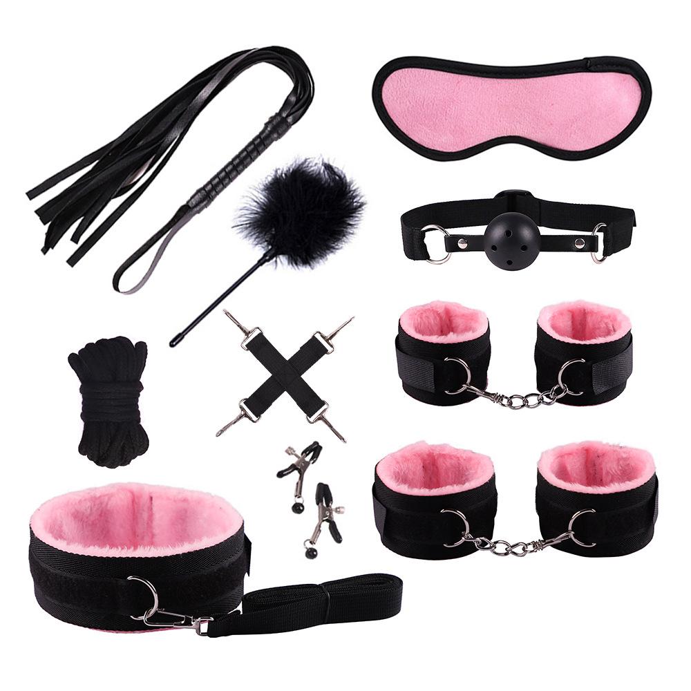 Erotic Sex Toys for Women Adults Games Nylon Bondage BDSM Kits Handcuffs Sex Whip Mouth Gag Soft Fox Tail Anal Plug Sexy Shop