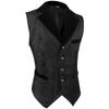 Men's Renaissance Cosplay Medieval Pirate Waistcoat Vest Vintage Vicotiran Steampunk Jacquard Vest Gothic Long Dress Black Vest