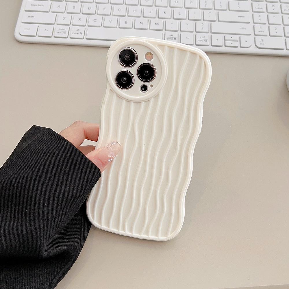 

Applicable To 14promax Wave Water Mark 12 Apple Phone Case Iphone13 Anti Fall XS Soft Shell 15 Solid Color 11 X 14pro