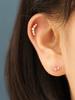 Minimalpiercing 14K Antique Bubble Cubic Curve Piercing Earrings