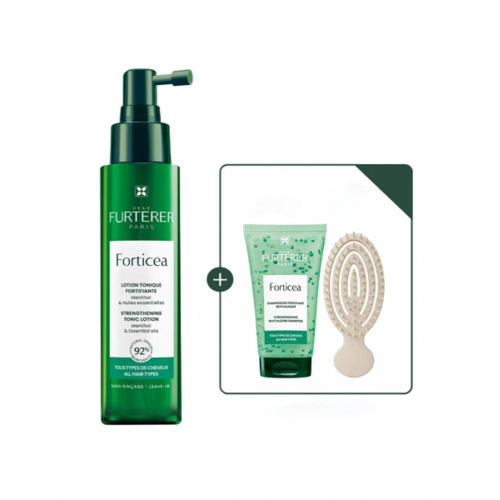 Rene Furterer Forticia Root Volume Scalp Ampoule 100ml  + Shampoo 50ml+mini Volume Brush 001 Forticia Scalp Ampoule 100ml Special Set