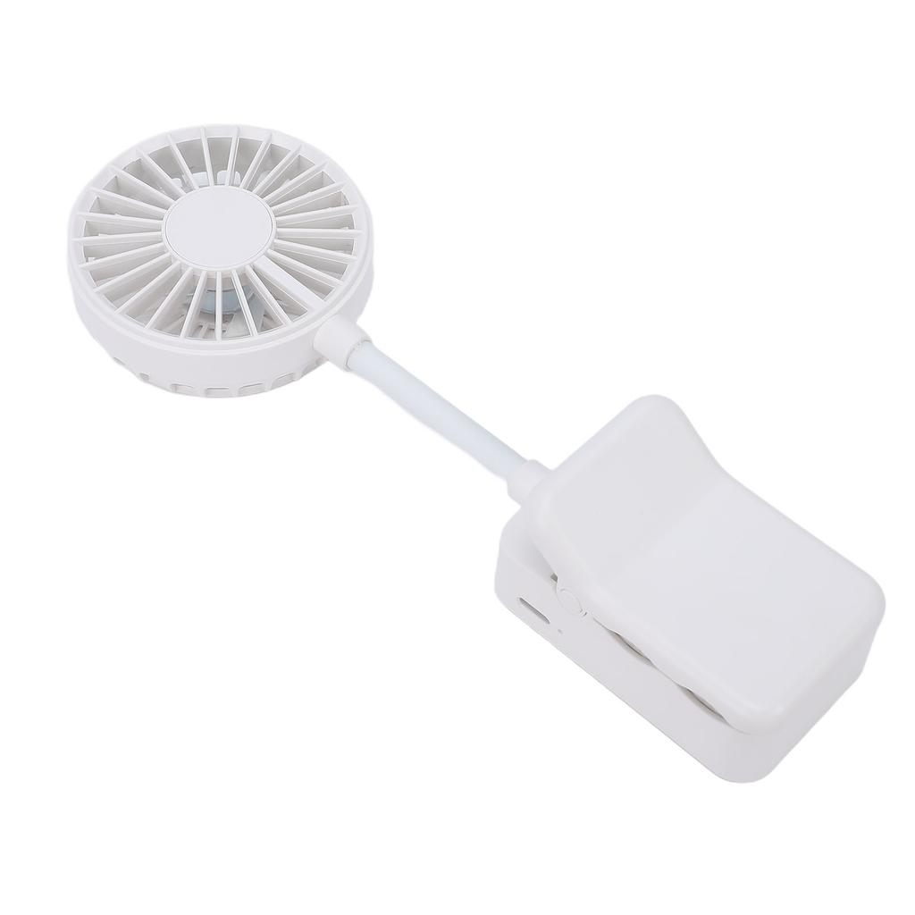 Clamp On Desk Fan 1200mAh USB Rechargeable Personal Fan 3 Speed Setting Multi Angle Adjustable for Bedroom Dormitory