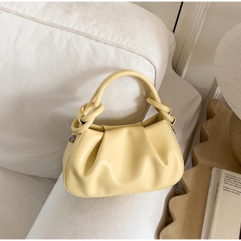 Borsa a Mano Stile Francese Nuvolata con Manico Nodo Borsa a Spalla Mini Pieghettata Chic Borsa a Tracolla Versatile Borsa Quotidiana da Pendolare per Donna