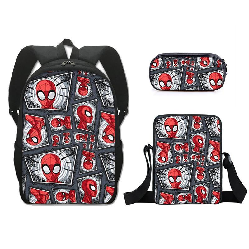 Spider Man Backpack Set With Lightweight Durable Material For School Students And Commuters