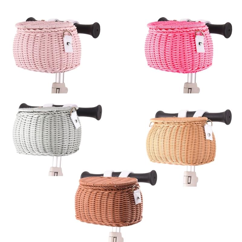 Kids Bikes Basket Plastic Wovens Bikes Basket Childrens Bicycles Handlebars Basket