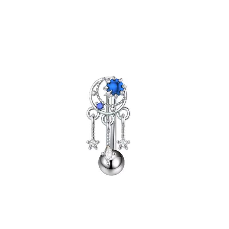 1pc Stainless Steel Zircon Eyebrow Nail Piercing Bent Pod Eyebrow Ring Cartilage Piercing Body Piercing Zircon