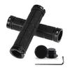 PLATT Bicycle Grip Professional Mountain Bike Handlebar Grip 1 Inner End with Hex Black Covers, Durable, Non-Slip, Covers, Pair, 22.2mm Diameter,