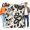 Vintage-Inspired Tattoo Blanket Cozy Soft Throw for Home Decor Perfect Gift for Art Lovers and Unique Style Enthusiasts
