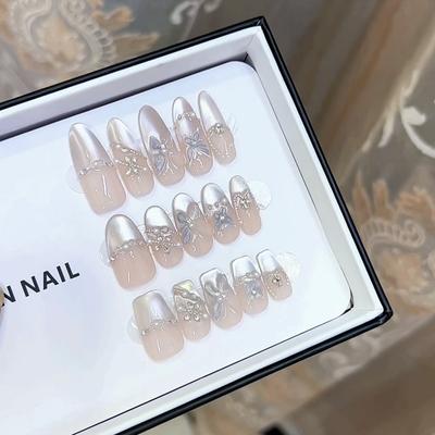 Reines Handgemachtes Phototherapie Nagelkunst Eis Morgen Schmetterling Tragen Nagel Fertig Katzenaugen Nagelkunst Patches Zeigen Weiße und Temperament