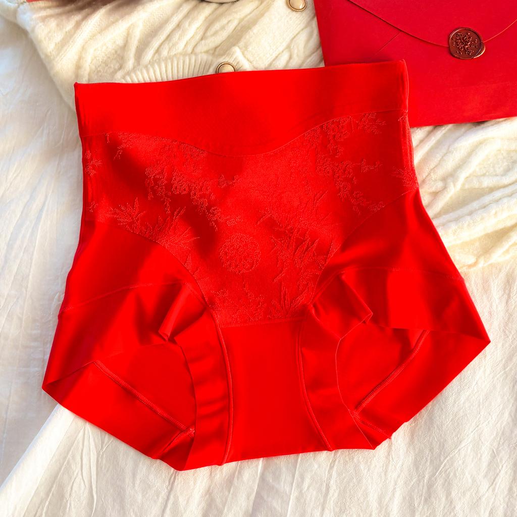 Ladies Spring and Autumn New Style Lace Jacquard Shape High Waist Triangle Briefs