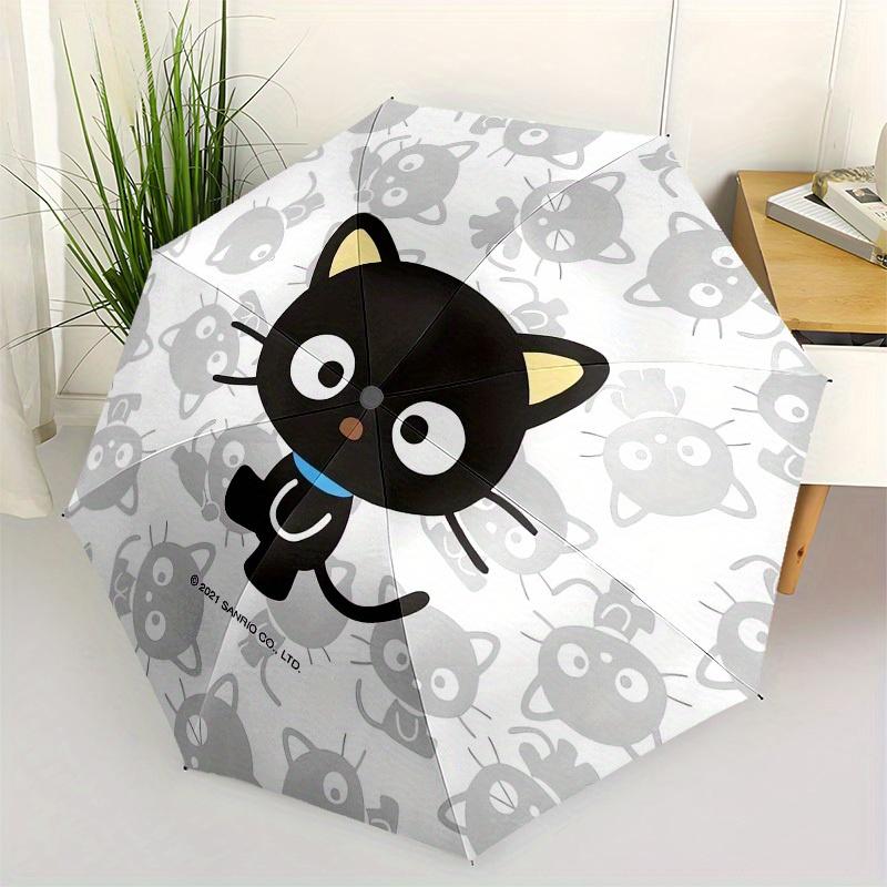 1pc Black Cat Pattern Umbrella with Plastic Handle,Suitable for All Seasons Home Travel Outdoor UmbrellaSanlio349