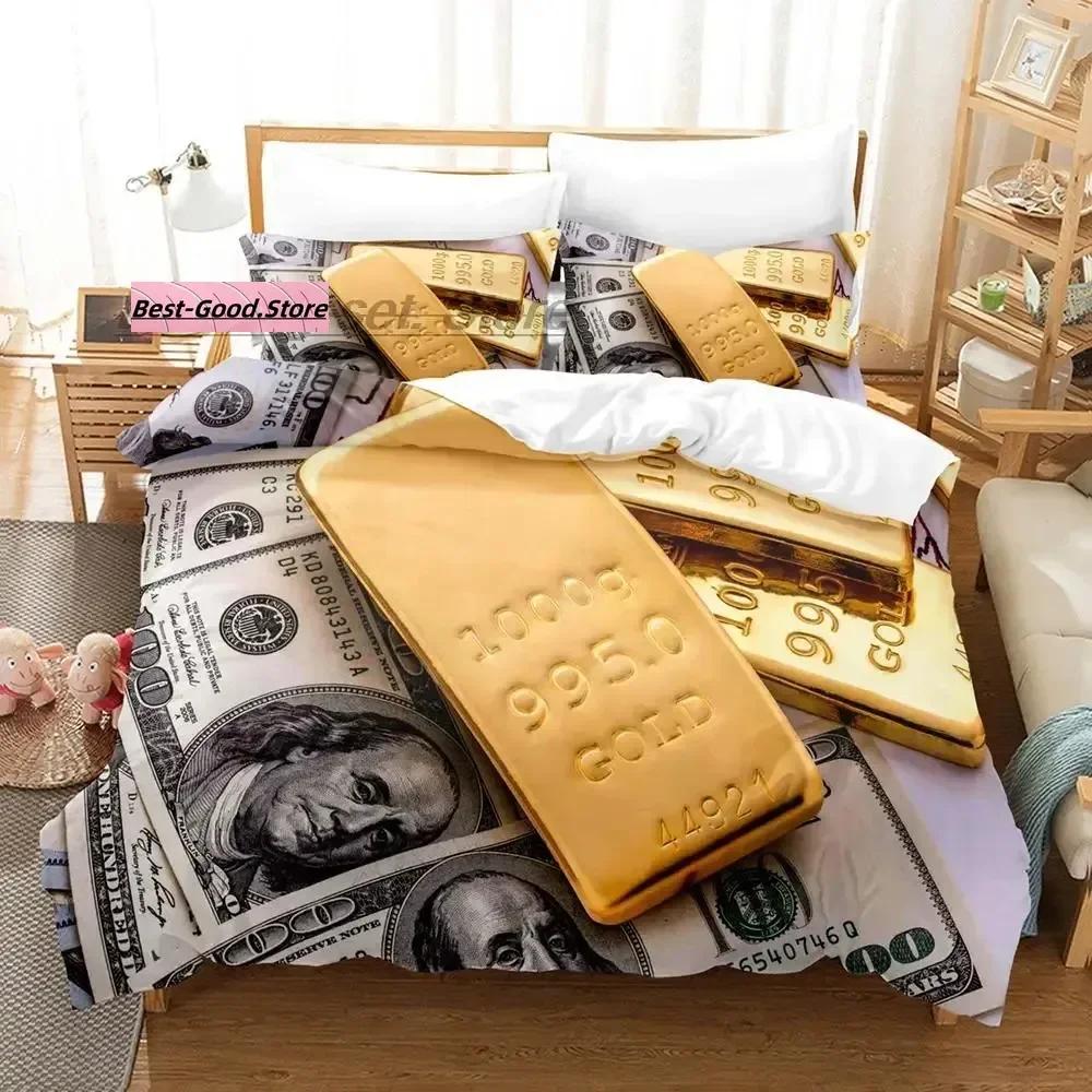Dolar Beding Set Single Twin Ful Quen King-Sized Dimensionsd Dimensions Bed Linen Set Aldult Kid Bedrom Duvetcover Sets 3D Print Money bed shet set