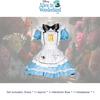 In Alice Wonderland Maid Dress Set Cosplay Costume Playing Card Pattern Fan Girl