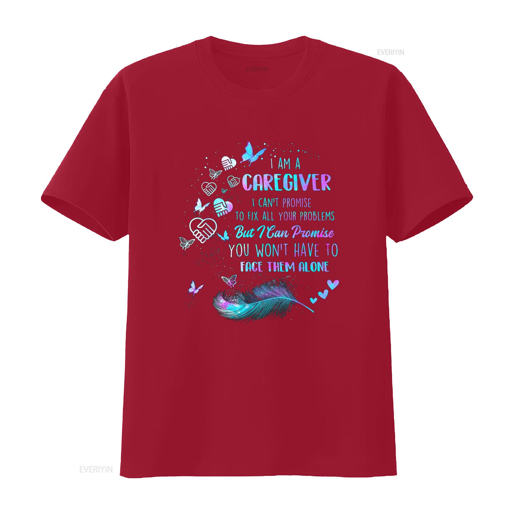 I Am A Caregiver Can t Promise Nurse Caregiving Carer Shirt vintage Washed streetwear fashion Stylish Soft Comfortable Casual S