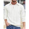 Men's Collared Zip Warm Hoodie Solid Color Long Sleeve Casual Top Casual Everyday Outfit