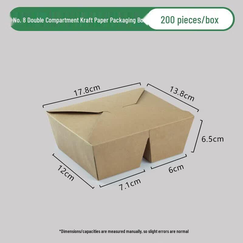 Jundingying Double Compartment Kraft Paper Takeaway Boxes
