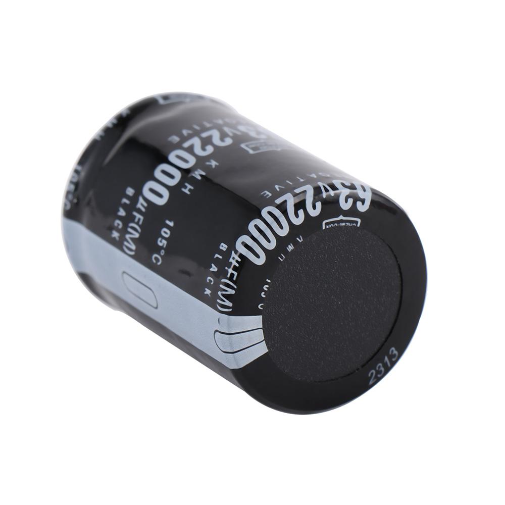 Black Electronic Components Electrolytic Capacitor Inline Capacitor 63V 22000UF Amplifier Sound