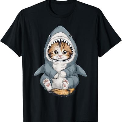 Cute Kitten In a Shark Costume Kitty My Cat Is a Shark T-Shirt