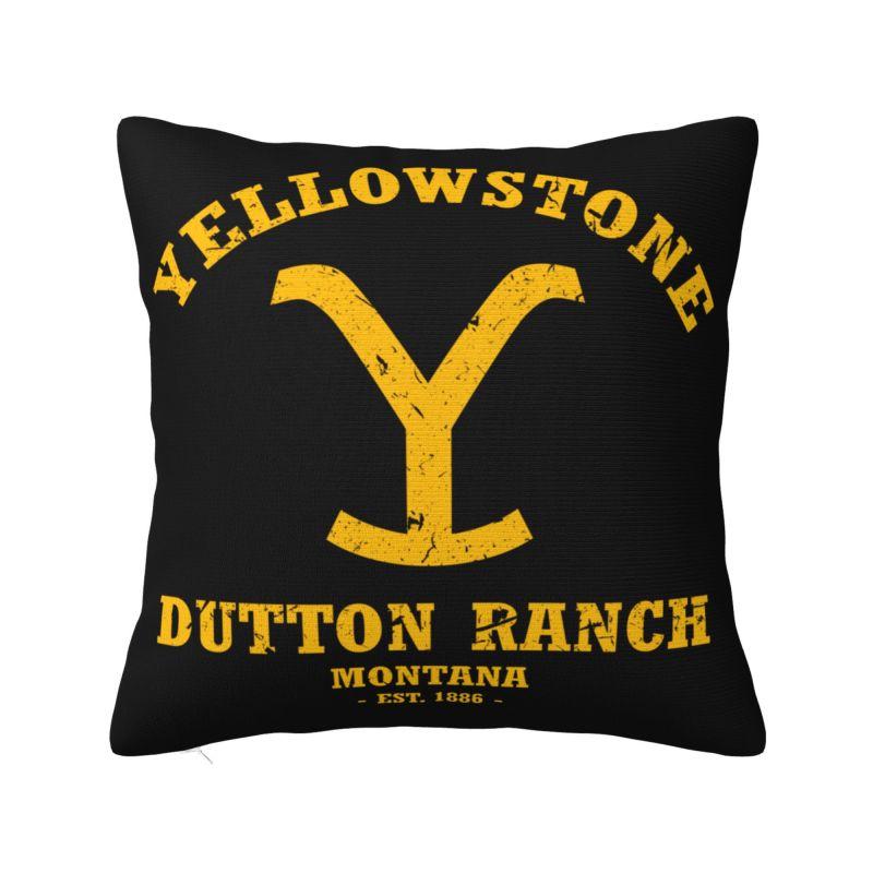 Housses de coussin Dutton Ranch Yellowstone Oreiller doux de luxe pour voiture canapé