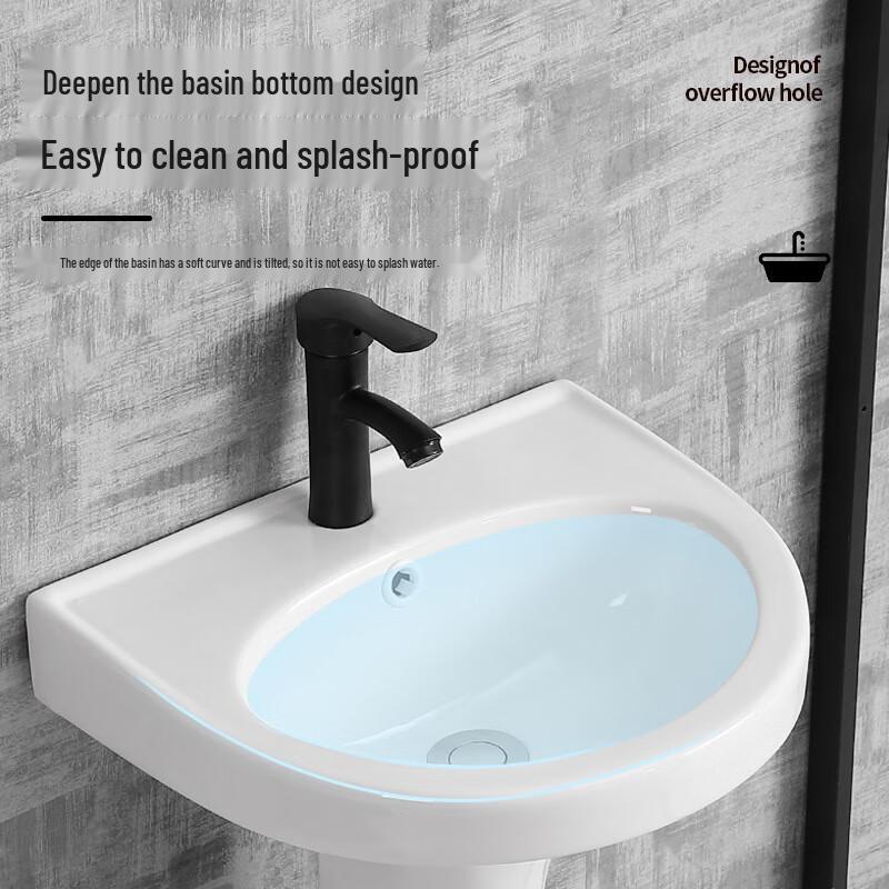 Yixi Integrated Pedestal Basin with Faucet Set
